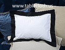 Baby Hemstitch Pillow Sham 12x16. White and Black border